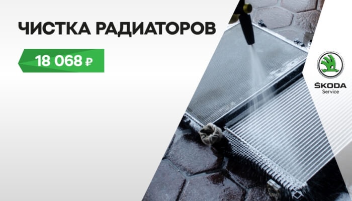 Чистка радиаторов охлаждения кондиционера Вашей ŠKODA за 18 068 руб.